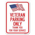 Signmission Veteran Parking Thank You for Your Service Alum Rust Proof Parking Sign, 18" x 24", A-1824-22737 A-1824-22737